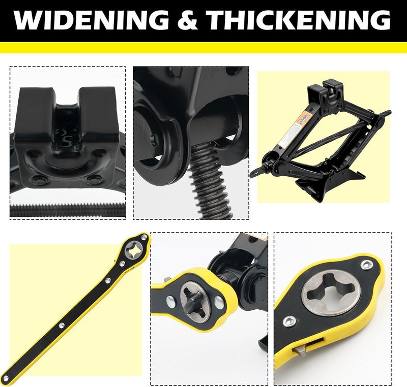 Stacool Scissor Jack for Car with Ratchet Wrench,1.5T (3307lbs) Capacity Scissor Car Jack Kit for Lifting Light Vehicles,Heavy Duty Vehicle Accessories Tire Jacks Lifting Range of 3.94-13.19" - Image 5